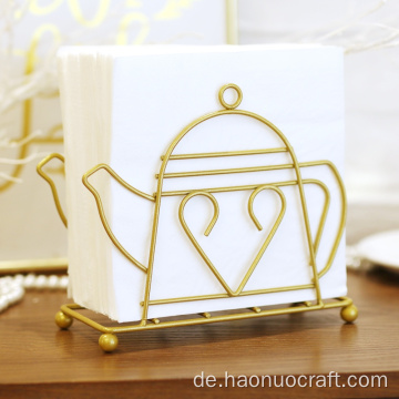 Kreative Persönlichkeit goldener Teekannen-Papierhandtuchhalter